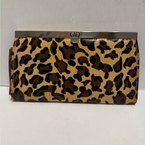 Braciano of Italy Leopard Pattern Clutch with Silver Accent